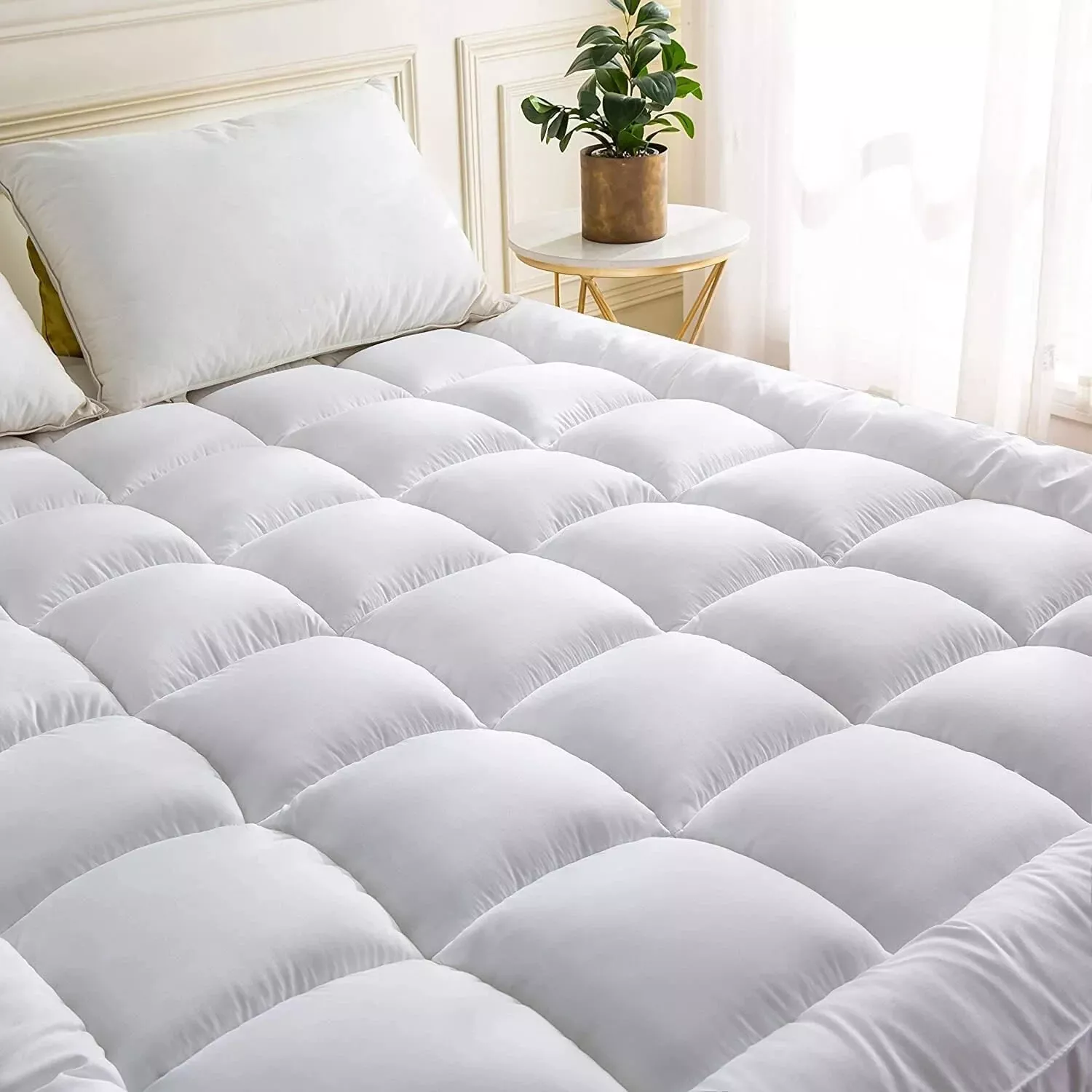 4 Inches Thick Mattress Topper Quilted Cooling Mat